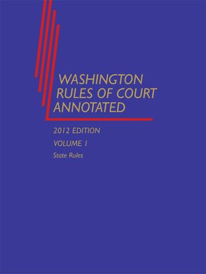 cover image of Washington Rules of Court Annotated